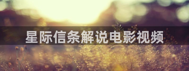 北京青年电视剧免费观看西瓜：星际信条解说电影视频
